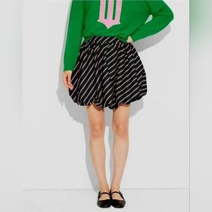 New Adult S L XL Wicked Witch Striped black pink green Bubble Graphic Mini Skirt
